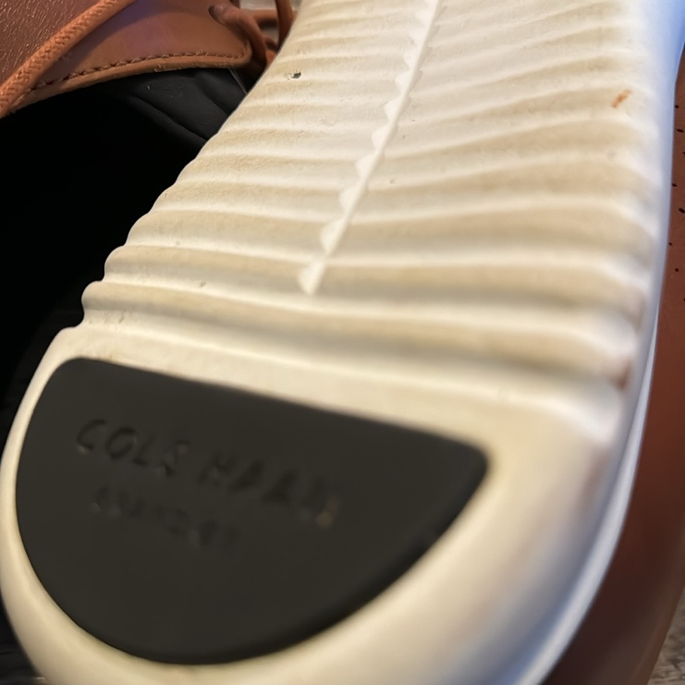 Cole Haan Brown Leather Oxford Sneakers with White Soles - Picture 5 of 6